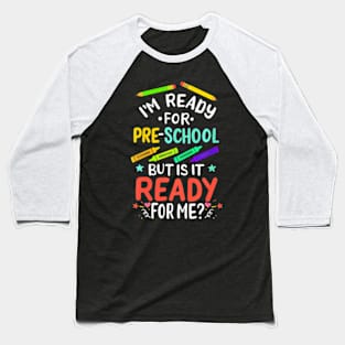 1st Day of Preschool Pre-K First Day of School Baseball T-Shirt